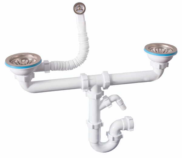 Мойка "Астра" 780*510*217мм две чаши, белый