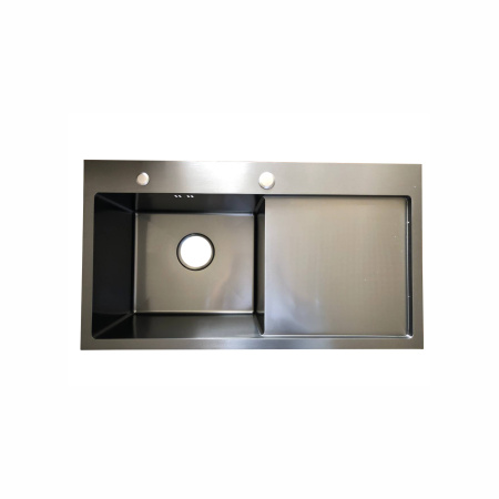 Мойка врезная HM 780*430*230мм /1,5/,черный L /сифон с переливом, дозатор в комплекте/