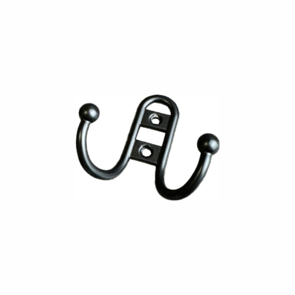 Крючок 004 - 2-х рожковый, черный матовый
