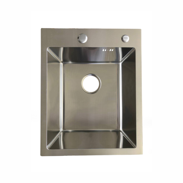 Мойка врезная HM 450*450*230мм /1,5/, сатин /сифон с переливом, дозатор, коландер в комплекте/