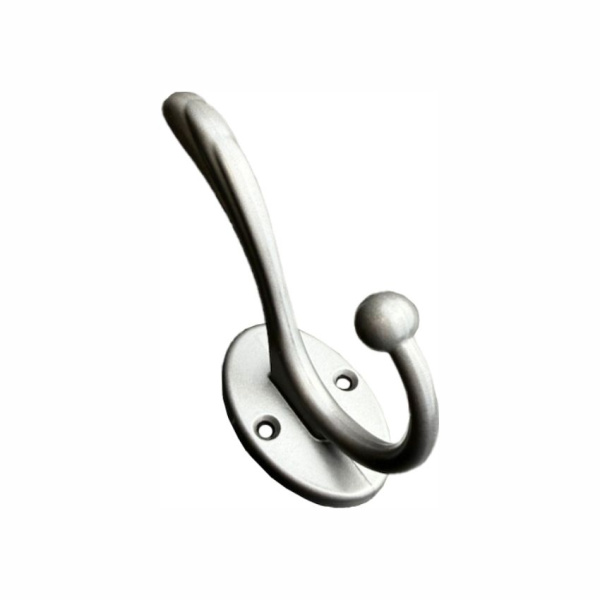 Крючок 043 - 2-х рожковый, серый