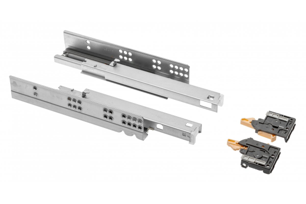 Направляющие MODERN SLIDE полного выдвижения д/деревянных ящиков L=450 с доводчиком GTV