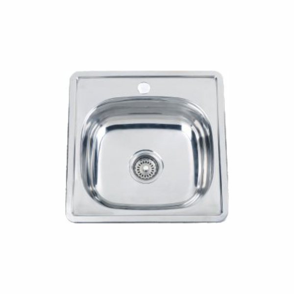 Мойка врезная 480*480*150мм /0,6/, матовая /сифон с переливом в комплекте/