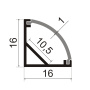 Профиль угловой для светодиодной ленты 1616 чёрный/Sonnig/L=3m