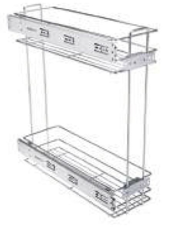 Корзина 2-х уровневая с боковым креплением D450*W110*H504 без напрвляющих GTV