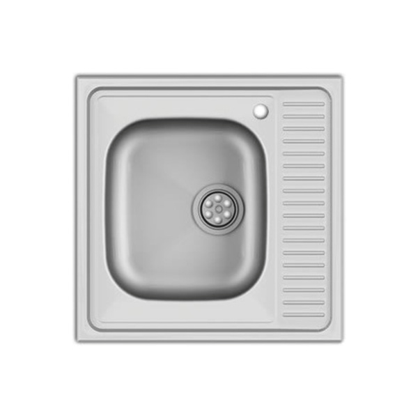 Мойка накладная 600*600*120мм /0,4/ матовая L /сифон в комплекте/