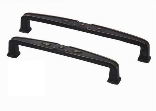 Ручка-скоба 444-160, чёрная античная медь RIFF