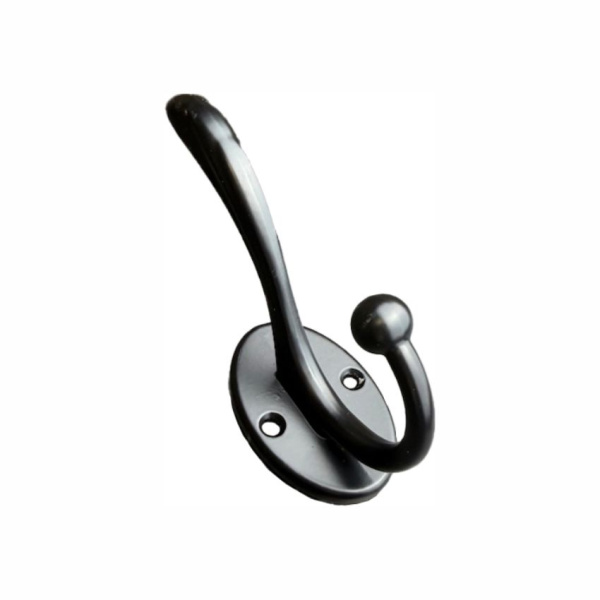 Крючок 043 - 2-х рожковый, черный матовый