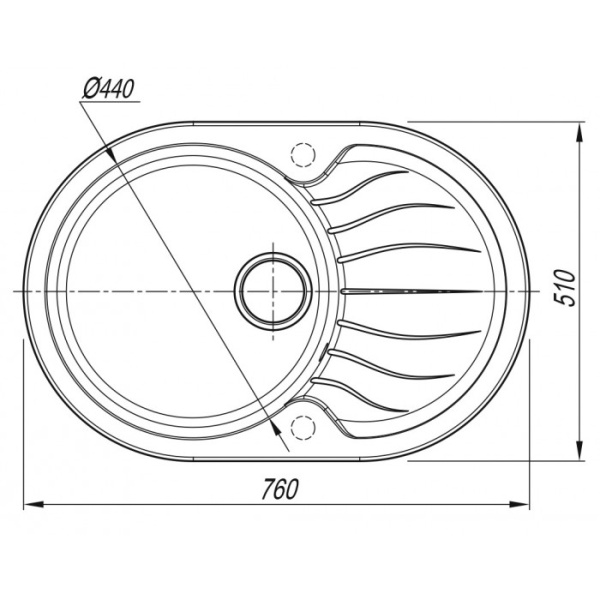 Мойка "Берта" 760*510*217мм белый