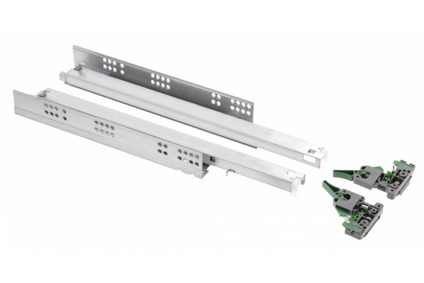 Направляющие MODERN SLIDE PRO полного выдвижения д/деревянных ящиков L=450 с доводчиком универс.GTV