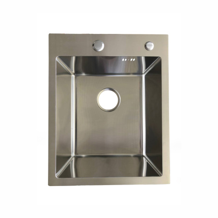 Мойка врезная HM 450*500*230мм /1,5/, сатин /сифон с переливом, дозатор в комплекте/