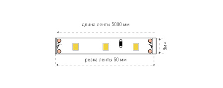 Лента светодиодная Sonnig smd2835 холодный белый свет, 60LED/М, 6000K,DC12V,4,8W/M,IP33 /бухта 5м/