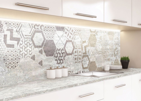 Столешница  3050*600*27 + стеновая панель 3050*600*4 Темные соты /комплект/