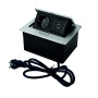 Блок розеток выдвижной горизонтальный Sonnig/1 EURO + 2 USB/ Серебро