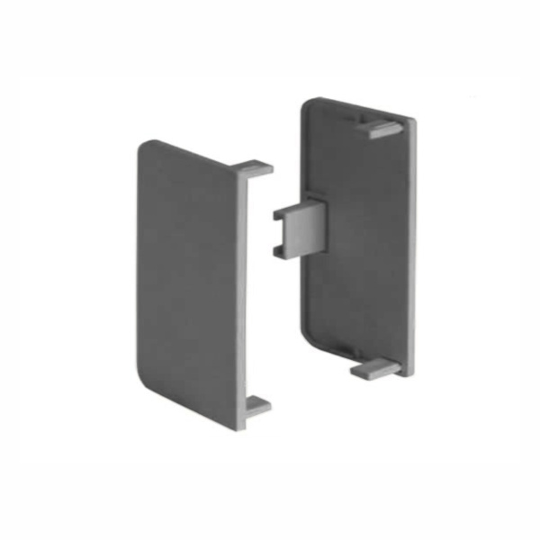 Комплект закрытых заглушек для С-образного профиля алюминий /2шт/