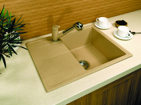 Мойка "Оливия" 620*480*180мм латте, б/сифона