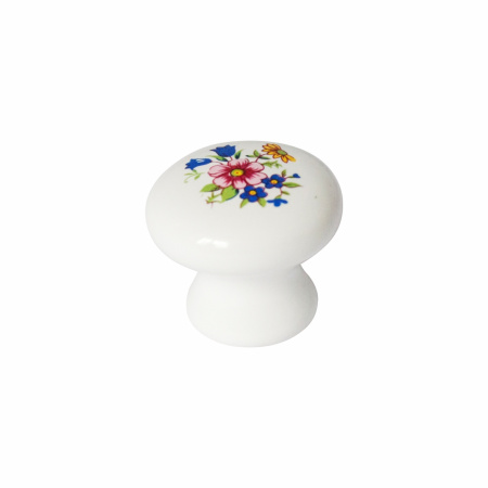 Ручка-кнопка 256-032, розовый цветок RIFF