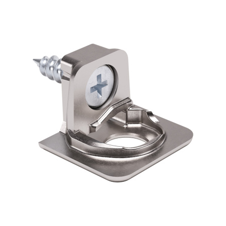 Держатель полкодержателя 16мм,  с предустановленным саморезом 4*16, никель