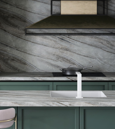 Столешница  4100*600*38 Мрамор карелия