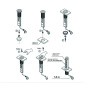 Блок розеток выдвижной вертикальный Sonnig /3 EURO + 2 USB/ Серебро