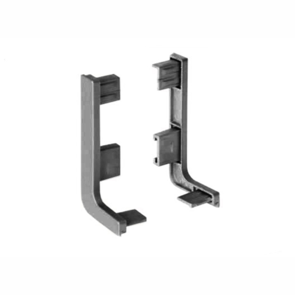 Комплект открытых заглушек для Г-образного профиля алюминий /2шт/