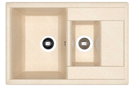 Мойка "Астра" 760*510*217мм две чаши, латте