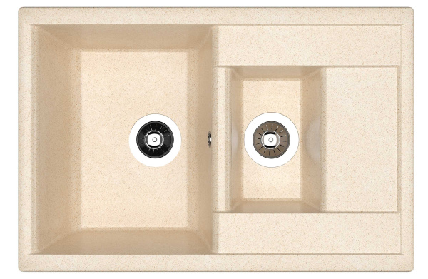 Мойка "Астра" 760*510*217мм две чаши, латте