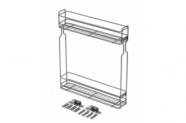 Корзина 2-х уровневая с боковым креплением BASIC PLUS 150мм без направляющих, антрацит GTV