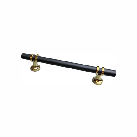 Ручка-скоба 597- 128, пластик, черный/золото