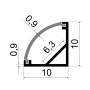Профиль угловой для светодиодной ленты 5мм 1010 серебро/Sonnig/L=3m